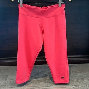 Adidas Women’s pink climalite cropped leggings, size M